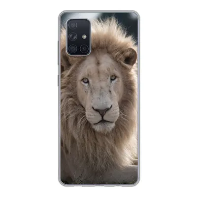 Produktbild von MuchoWow® Handyhülle Schutzhülle Hülle für Samsung Galaxy A51 5G Löwe - Tier - Weiß Silikon Softcase Handy Hülle - Abbildung