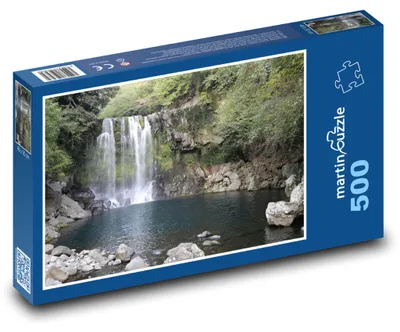 Produktbild von Puzzle 500 Wasserfall im Waldparadies - martinpuzzle