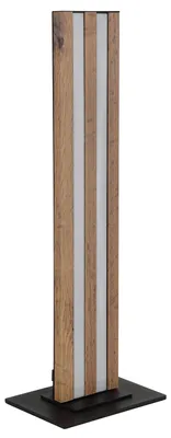 Produktbild von LED Tischleuchte HAYDEN, Schwarz, Metall, MDF, Holzoptik, opal, matt