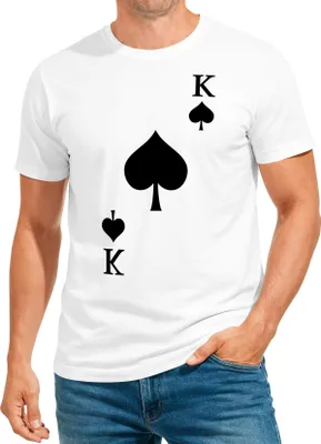 Produktbild von Herren T-Shirt Kartenspiel Kostüm Spielkarten Gruppenkostüm Partnerkostüm Fasching Karneval Faschingsshirt Moonworks®