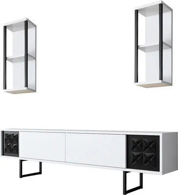 Immagine prodotto di Skye Decor, Black Line - Bianco, Nero, Mobili TV, bianco, 180 x 48 x 30 cm