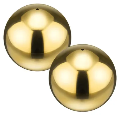 2er-Pack Spiegelkugeln 10 cm, Gold, Edelstahl, für Garten
