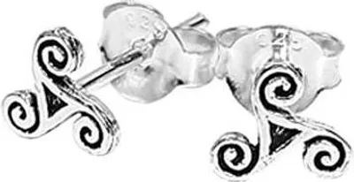 Produktbild von Paar 925 Sterling Silber Keltische Gothic Ohrstecker Dana Triskel 7163