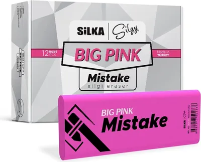 Immagine prodotto di Silka 12 pezzi di gomme da cancellare | grandi gomme rosa per bambini e adulti | regalo per gli ospiti del compleanno set di regali per bambini