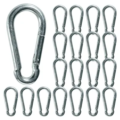 Produktbild von 20x Karabinerhaken 50x5 mm Stahl verzinkt DIN5299