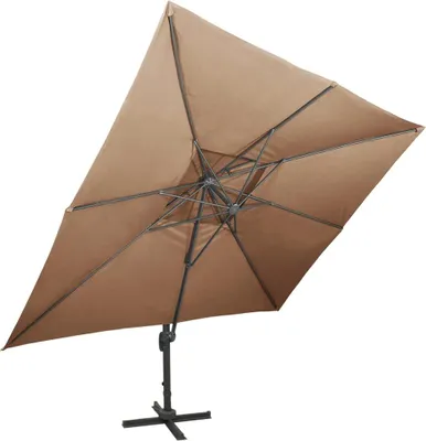 Produktbild von vidaXL Ampelschirm mit Lüftung 400x300 cm Taupe