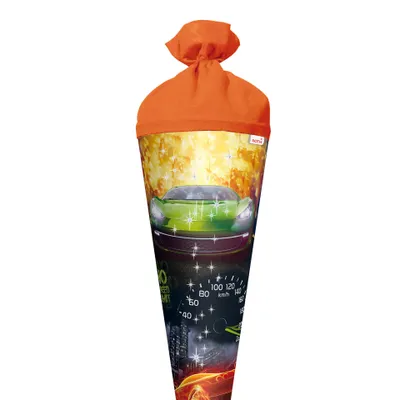 Immagine prodotto di Roth Schultüte No Limit, 70 cm, rotonda, punta rossa, chiusura in feltro, pellicola