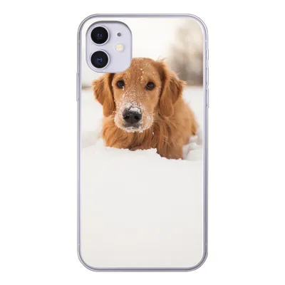 Produktbild von MuchoWow® Handyhülle Schutzhülle Hülle für iPhone 11 Hund - Schnee - Winter Silikon Softcase Handy Hülle - Handytasche