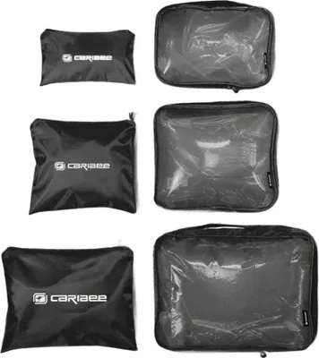 Productafbeelding van Caribee Deluxe set van 6 reiskoffers voor organisatie. Caribee De Luxe set van 6 organizers voor in uw koffer - Zwart