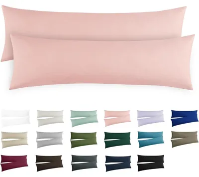 Productafbeelding van Kussensloop, 40x145 cm, roze, set van 2, microvezel, met rits