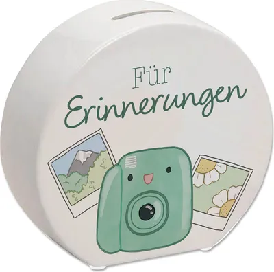 Produktbild von Kamera Spardose mit Spruch Für Erinnerungen