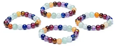 Image de Bague Élastique 7 Pierres Chakra --paquet De 4 Pcs - 3mm