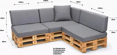 Obrázok produktu pre Setgarden Veľké paletové vankúše, sada 8 ks, vonkajšie, 120 x 60 x 10 cm, sedacie vankúše + opierkové vankúše, 120 x 40 x 10 cm, 1 ks, sivá farba