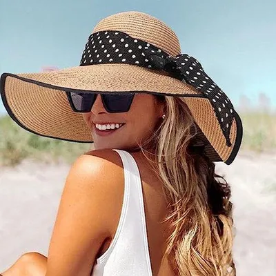 Produktbild von Famanu Sonnenhut Damen - Sommerhut - Strohhut UV - Strandhut - Hut für Erwachsene