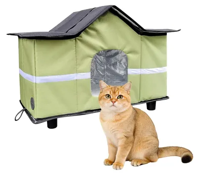 Imagen del producto de Caseta para gatos resistente al invierno, ideal para exteriores y con aislamiento
