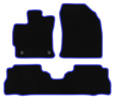 Image de Tapis de sol en moquette pour Toyota Prius III Plus 2011-2015 (à hayon) – jeu 4 pièces, noir/bleu, sur mesure – Wielganizator CARLUX