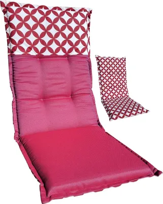 Obrázek produktu pro Oboustranná matrace 120x45x5 cm polštář na křeslo s vysokým opěradlem 2863401 - pohodlné zahradní sezení, červená