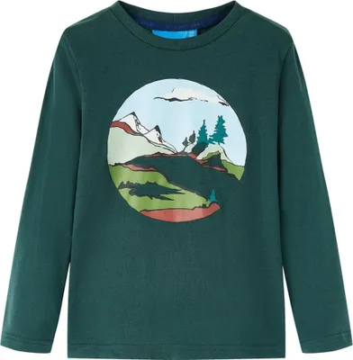 Produktbild von Kinder-Langarmshirt Dunkelgrün 92