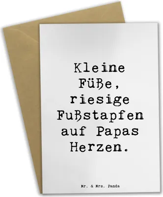 Produktbild von Mr. & Mrs. Panda neujahrskarte Spruch Baby Herzabdrücke - Weiß - Geschenk, Klappkarte, Neugeborenes, Familienleben, Papa, hochzeitskarten, dankeskarten, Sorgfalt, Freude