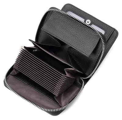 Produktbild von Geldbörse Damen, große Kapazität – kleine Geldbörse – aus Leder mit Reißverschluss – RFID-Schutz – 16 Kartenfächer – 11,5 x 9,5 x 4 cm – Damenportemonnaie