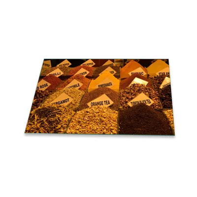 Produktbild von Herdabdeckplatte Glaskeramik 1 Teilig 80x52 Gewürze Braun Abdeckung Glas Spritzschutz
