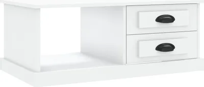 Image de vidaXL Table basse blanche 90x50x35 cm Bois composite