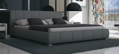 Produktbild von Bett Luna 140x200cm Kunstleder grau