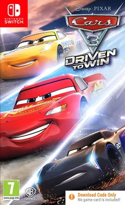 Cover art for the Nintendo Switch game Cars 3: Driven to Win, featuring Lightning McQueen and other characters.