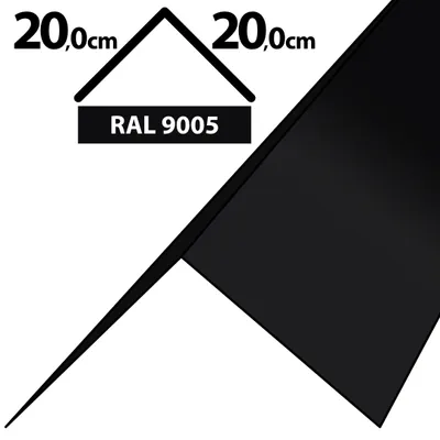 Produktbild von 1m Winkelblech Kantblech Kante Blechwinkel pulverbeschichtetes 0,5mm Zuschnitt 40cm RAL-9005 Schwarz