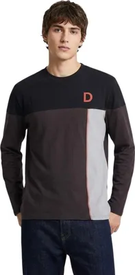Zdjęcie produktu dla Desigual Męska koszulka z długim rękawem Spirit z bawełny, brązowo-czarna, rozmiar XXL