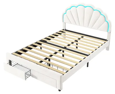 Zdjęcie produktu dla Łóżko, minimalistyczny, nowoczesny design, praktyczne schowki, 140 x 200 cm