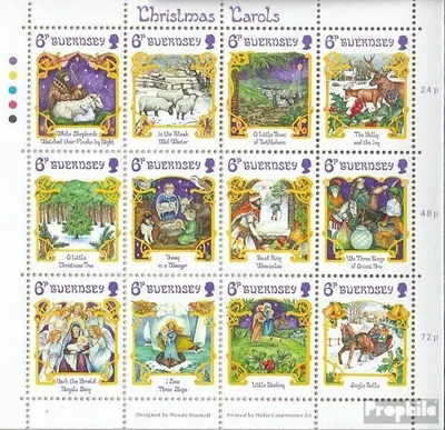 Produktbild von Briefmarken GB - Guernsey 1986 Mi 373-384 Kleinbogen (kompl.Ausg.) postfrisch Weihnachten