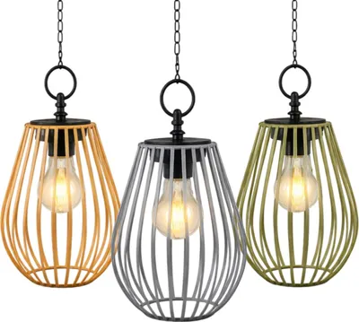 Produktbild von formano 3er Set 22 cm Solar Windlicht Hängend LED Solarlaterne Metall IP44