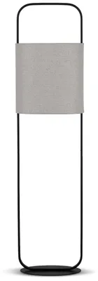 Stehlampe mit Stoffschirm, taupe, E27-Fassung, 138 cm, schwarz