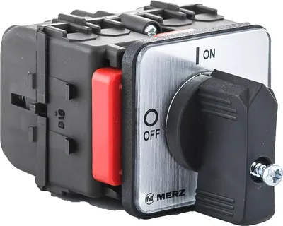 Productafbeelding van Nockenschakelaar 0-1, 32A, 3-polig, voor montage in een paneel, kleine zwarte knop, geen slot, IP55