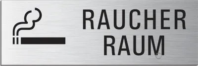 Produktbild von Schild - Raucher Raum | Türschild 240 x 80 mm Aluminium selbstklebend