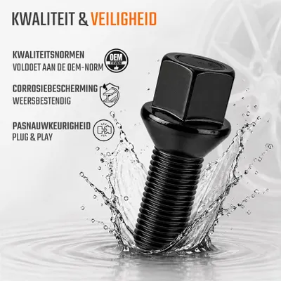Productafbeelding van 8 wielbouten M14x1,5 28 mm kegelband 60° SW 17 voor aluminium velgen