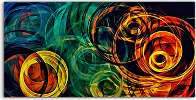 Produktbild von Coloray Spritzschutz aus Glas 100x50  Wandkunst Küchenrückwand Foto Abstrakte psychedelische Fraktale