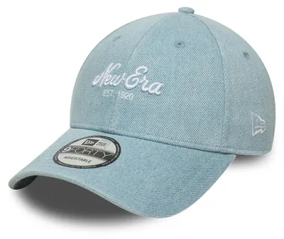 Produktbild von New Era 9FORTY Denim Cap New Era Script Logo pastel blue