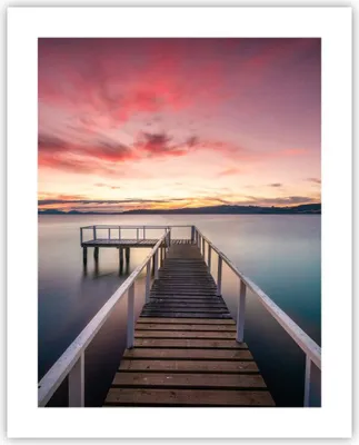 Produktbild von Poster - Poster ohne Rahmen - Brücke Rosa Himmel - 40x50 cm - Wand Bild - Wanddeko - Wandbilder - Kunstposter - Wandposter - Bilder - Kunstdruck - Wanddekoration - Wandbild - P2XPA40x50-4795