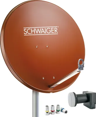 Produktbild von Satellitenanlage Set Ziegelrot Aluminium 80 cm