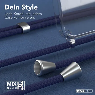 Produktbild von EAZY CASE Handykette kompatibel mit Samsung Galaxy A52 / A52 5G / A52s 5G Kette, Handyhülle mit Umhängeband, Handykordel, Schutzhülle, Kette, Silikonhülle, Silikon Cover, Blau