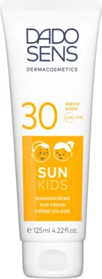 Produktbild von DADO SENS SUN KIDS SONNENCREME SPF 30 125ml -  Entwickelter Sonnenschutz Speziell für die Sensible und Allergiegefährdeter Kinderhaut