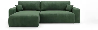 Produktbild von CORNERO Ecksofa mit schlaffunktion BERLIN links grün Cord Poso 14 - Schlaffunktion, Bettkasten