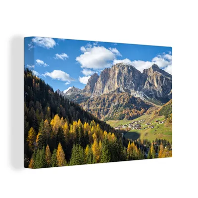 Produktbild von OneMillionCanvasses® - Leinwandbilder - 150x100 cm, Herbst - Dolomiten - Italien, Wandbilder Kunstdruck Wanddekoration