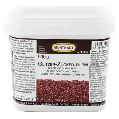 Produktbild von Günthart Glitzer Zucker Rubin in 900 g Eimer