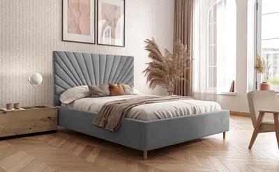 Produktbild von Polsterbett SUNNY mit Bettkasten 140x200 cm, Beine: Buche Jasmine 90
