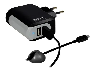 Produktbild von PORT Netzteil 17Watt 3.4A 2x USB auf Kabel: USB-C