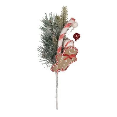 Produktbild von Clayre & Eef Dekoration Ast 30 cm Grün Kunststoff Pfefferkuchenmann