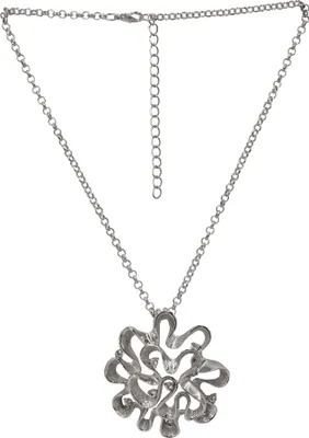 Produktbild von Steuer Modeschmuck Anhänger mit Kette Metall 51cm silber Glasstein weiß 445040019